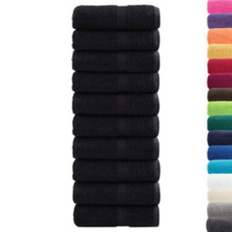 Berkfield Durable Premium Wash Towels Solund 10 Pcs Black 30X30 Cm 600 Gsm