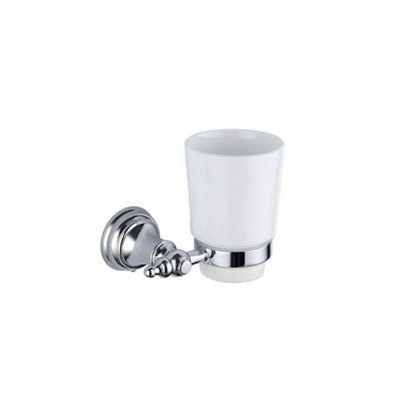 Bubly Bathrooms Chrome Astley Tumbler Holder - Wall Mounted Mild Steel Gloss Finish Modern Design - image 1