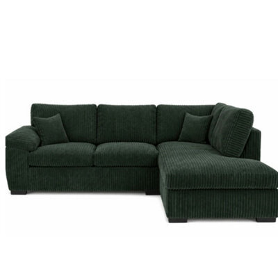 BlissFurniture Ltd Amalfi Right Hand 4 Seater Corner Sofa In Green  Fabric With Foam Seating & Modern Design