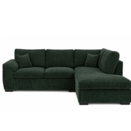 BlissFurniture Ltd Amalfi Right Hand 4 Seater Corner Sofa In Green  Fabric With Foam Seating & Modern Design