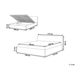 Beliani Ottoman Bed Boucle Orbey 160 X 200 Cm (Eu King Size) Brown - thumbnail 3