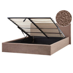 Beliani Ottoman Bed Boucle Orbey 160 X 200 Cm (Eu King Size) Brown - thumbnail 1