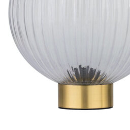 First Choice Lighting Set Of 2 Betchley - Battery Operated Satin Brass Lamp Clear Glass - thumbnail 5