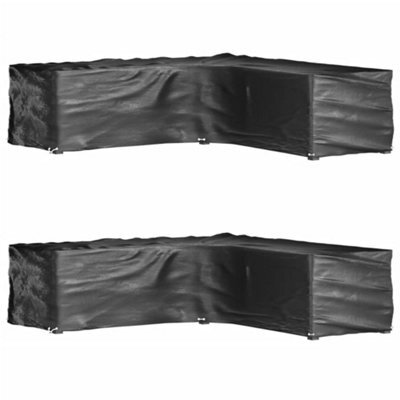 Walplus L-Shaped Outdoor Garden Furniture Covers 2 Pcs 16 Eyelets 250X250X70 Cm - image 1