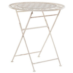 Beliani Bistro Set Folding Trieste Metal Light Beige - thumbnail 5
