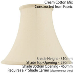 "18"" Round Bell Handmade Lamp Shade Cream Fabric Classic Table Light Bulb Cover" - thumbnail 2