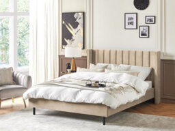Beliani Bed Velvet Villette 160 X 200 Cm (Eu King Size) Beige - thumbnail 2