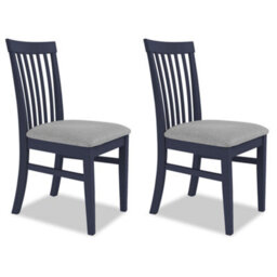 Statement Furniture Florence Highback Upholstered Chairs Set Of 2 - Navy Blue - thumbnail 1