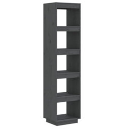 Berkfield Book Cabinet/room Divider Grey 40X35X167 Cm Solid Wood Pine - thumbnail 2
