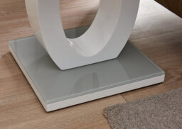 Furniturebox Giovani Modern Square White High Gloss And Grey Glass Top Side End Table Perfect For Living Rooms Hallways Bedrooms - thumbnail 3