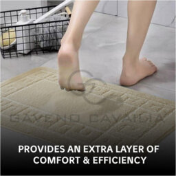 Gc Gaveno Cavailia Grecian Grace 2 Piece Non Slip Bath Mat Set Cream Quick Dry Water Absorbent Bathroom Shower Mat & Pedestal Set - thumbnail 5