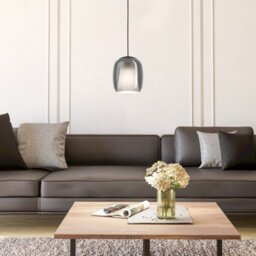 Eglo Ciampino Black Steel & Glass Modern Pendant - thumbnail 1