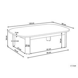 Beliani Garden Coffee Table Talsano 120 Cm 80 Cm Acacia Wood Brown - thumbnail 3