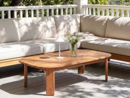 Beliani Garden Coffee Table Talsano 120 Cm 80 Cm Acacia Wood Brown - thumbnail 2