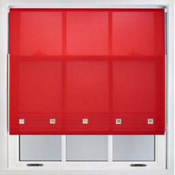 Trimmable Daylight Roller Blind With Square Eyelets And Metal Fittings By Furnished - Red (W)120Cm X (L)165Cm
