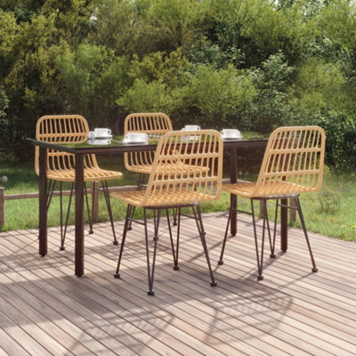 Berkfield 5 Piece Garden Dining Set Poly Rattan - image 1