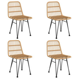 Berkfield 5 Piece Garden Dining Set Poly Rattan - thumbnail 4