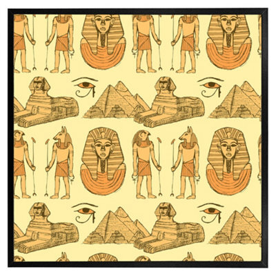 "Andrew Lee Egyptians & Sphinx (Picutre Frame) / 24X24"" / Brown" - image 1