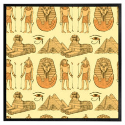 "Andrew Lee Egyptians & Sphinx (Picutre Frame) / 24X24"" / Brown" - thumbnail 9