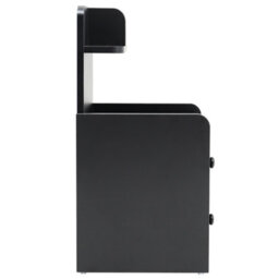 Living And Home Black Wooden Bedside Table Nightstand With 2 Drawer And Storage Shelf - thumbnail 5