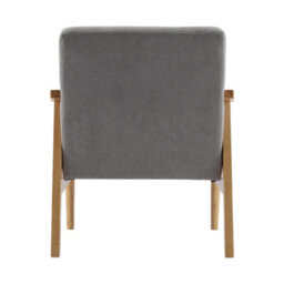 Living And Home Grey Modern Wooden Frame Upholstered Recliner Chair Armchair - thumbnail 3