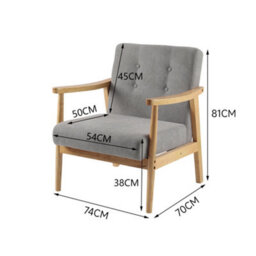 Living And Home Grey Modern Wooden Frame Upholstered Recliner Chair Armchair - thumbnail 5