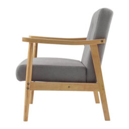 Living And Home Grey Modern Wooden Frame Upholstered Recliner Chair Armchair - thumbnail 4