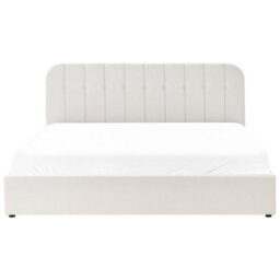 Beliani Ottoman Bed Fabric Challans 180 X 200 Cm (Eu Super King) Off-White - thumbnail 5
