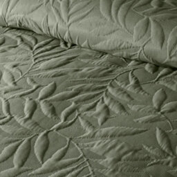 Serene Luana Dark Green Microfibre Pinsonic 3D Floral Design Duvet Cover Set - thumbnail 3