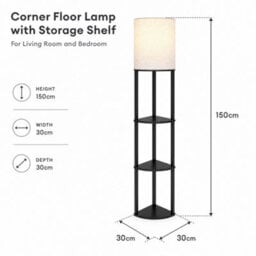 Corner Floor Lamp With Storage Shelf For Living Room And Bedroom - thumbnail 3