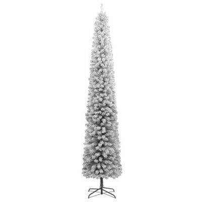 Berkfield Sturdy Slim Christmas Tree With Stand And Flocked Snow 300 Cm Pvc