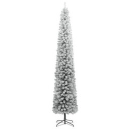 Berkfield Sturdy Slim Christmas Tree With Stand And Flocked Snow 300 Cm Pvc