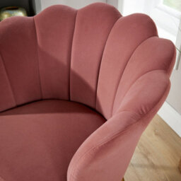 Home Source Compact Scallop Round Back Pink Occasional Accent Chair - thumbnail 4