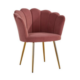 Home Source Compact Scallop Round Back Pink Occasional Accent Chair - thumbnail 7