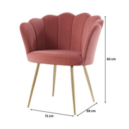 Home Source Compact Scallop Round Back Pink Occasional Accent Chair - thumbnail 8