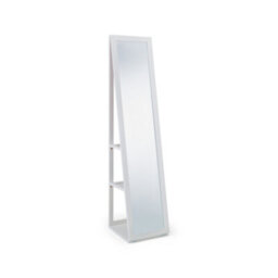 Julian Bowen Fresco White Storage Mirror With Shevles, Wood Frame, Rectangular, Full Length, Freestanding, 155 X 36 X 36Cm - thumbnail 3
