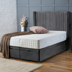 Bsspoke Solid Base Ottoman Divan Storage Bed Steel Plush With 10Inch Orthopaedic Mattress 54Inch Headboard Available In All Sizes - thumbnail 1