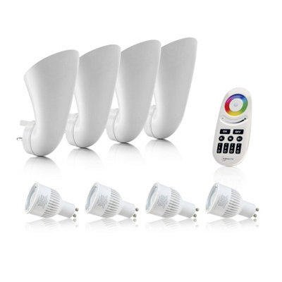Lámpara Pared LED Auraglow GU10 Enchufe UK Tipo G - Foco Orientable Blanco Moderno, 2 Años Garantía