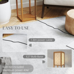 Homcom Modern Floor Lamp Light With 3 Shelves Fabric Lampshade Natural - thumbnail 7