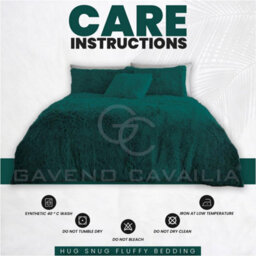 Gc Gaveno Cavailia Hug & Snug Teddy Fleece King Green Duvet Cover With Matching Pillowcase Warm Fluffy Soft & Cosy Bedding Set - thumbnail 5