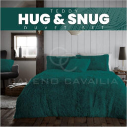Gc Gaveno Cavailia Hug & Snug Teddy Fleece King Green Duvet Cover With Matching Pillowcase Warm Fluffy Soft & Cosy Bedding Set - thumbnail 6