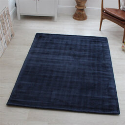 Blue Handmade , Luxurious , Modern , Plain Easy To Clean Viscose Rug For Living Room, Bedroom - 200Cm X 290Cm - thumbnail 6