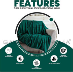 Gc Gaveno Cavailia Fluffy Pop Extra Large Throw 200X240Cm Dark Green Soft & Cosy King Size Blanket Waffle Throw - thumbnail 3
