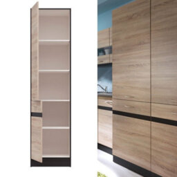 Impact Furniture Kitchen Larder Unit Pantry 500mm Cabinet Tall Storage Cupboard Left Door Wenge And Light Oak Effect Junona