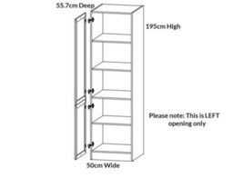 Impact Furniture Kitchen Larder Unit Pantry 500mm Cabinet Tall Storage Cupboard Left Door Wenge And Light Oak Effect Junona - thumbnail 5