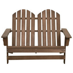 Berkfield 2-Seater Garden Adirondack Chair Solid Fir Wood Brown - thumbnail 2