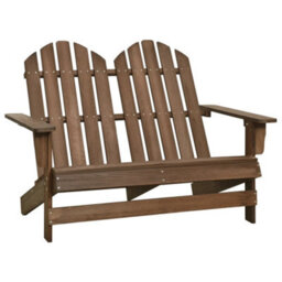 Berkfield 2-Seater Garden Adirondack Chair Solid Fir Wood Brown - thumbnail 1