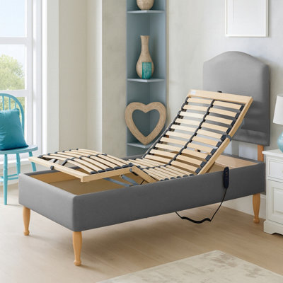Electric Adjustable Bed Base With Optional Height Adjustment Legs, Grey