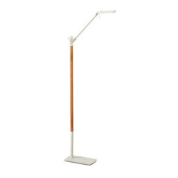Luminosa Lighting Luminosa Phuket Floor Lamp 1 Light 7W Led 3000K, 600Lm, Touch Dimmer, Matt White / Beech, 3Yrs Warranty - thumbnail 1