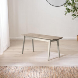 Furniturebox Uk Lynton Small White & Light Grey Wooden Dining Table & 2 Benches - thumbnail 6
